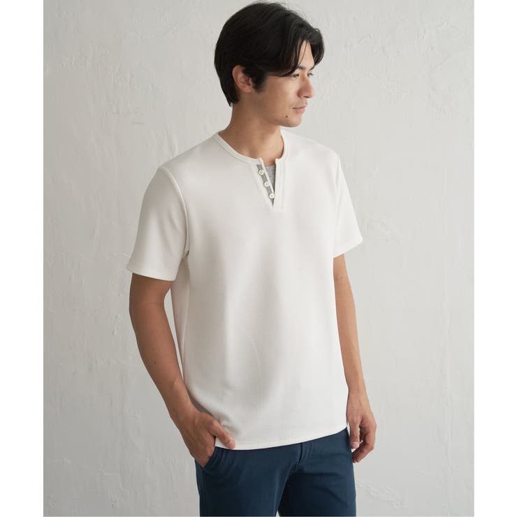 【お得だ値】冷感フェイクヘンリーネックTシャツ | ikka  | 詳細画像12 