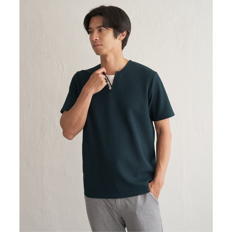 【お得だ値】冷感フェイクヘンリーネックTシャツ | ikka  | 詳細画像16 