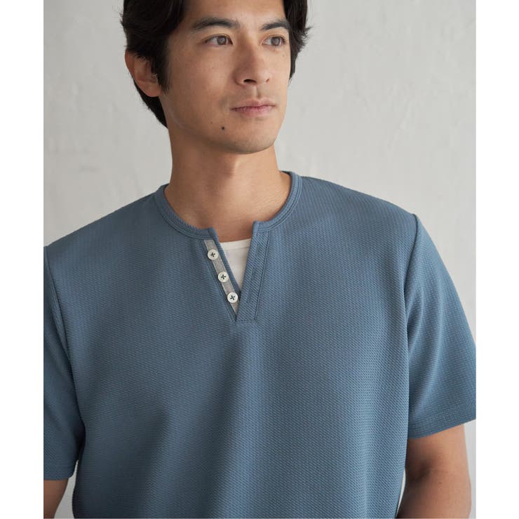 【お得だ値】冷感フェイクヘンリーネックTシャツ | ikka  | 詳細画像19 