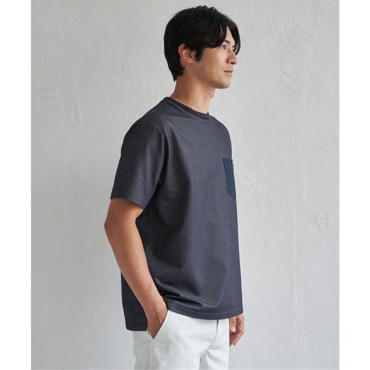 【接触冷感】デニムライクポケットTシャツ | ikka  | 詳細画像10 