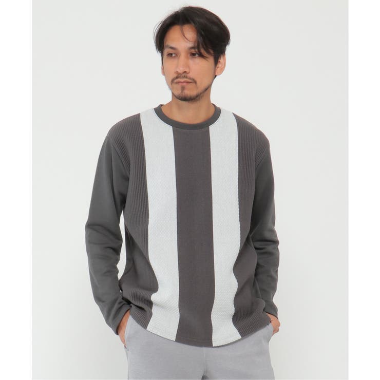 チャコール | 抗菌切り替えジャガードトレーナー | ikka 