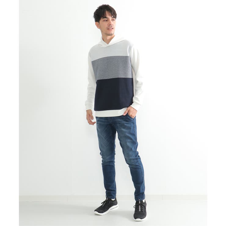 切り替えジャガードプルパーカー | ikka  | 詳細画像5 