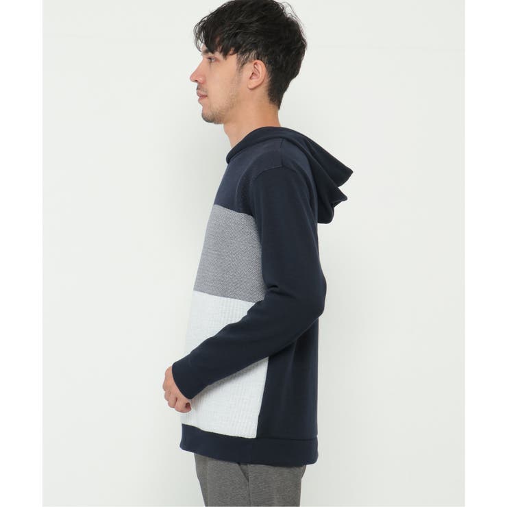 切り替えジャガードプルパーカー | ikka  | 詳細画像7 