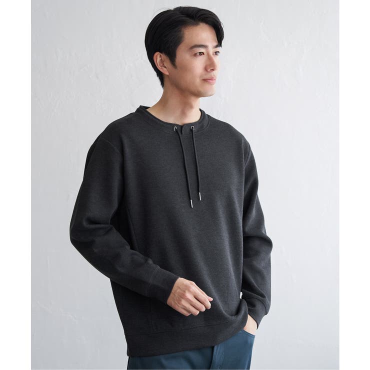 チャコール | 【洗濯機で洗える】GOKU楽鹿の子ダンボールルーイプルオーバー | ikka 