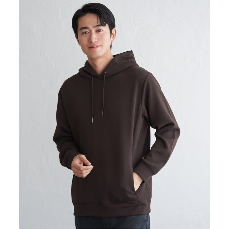 ブラウン | 【洗濯機で洗える】GOKU楽鹿の子ダンボールパーカ | ikka 