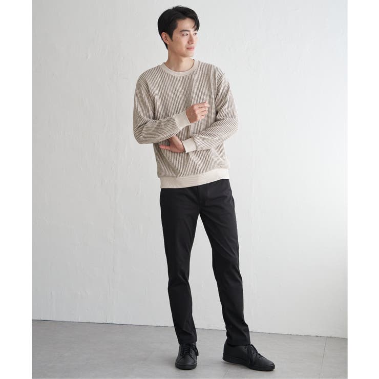 【芸能人着用】ビッグワッフルクルーネックプルオーバー | ikka  | 詳細画像8 
