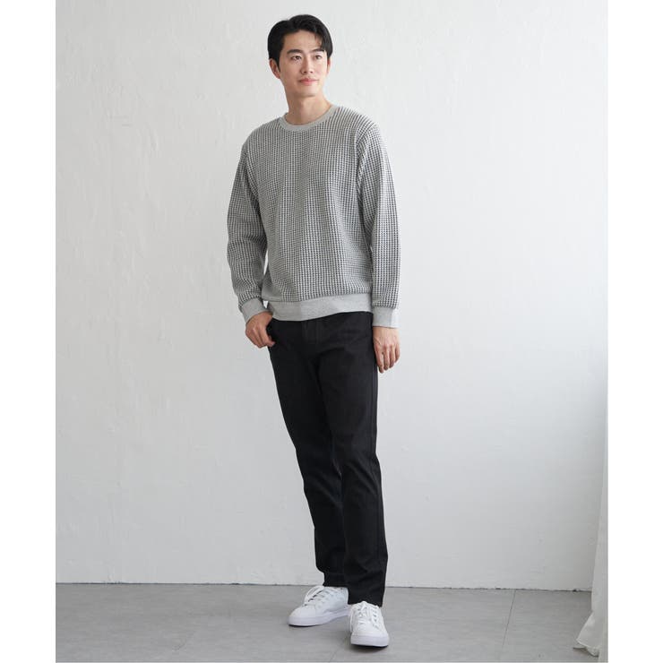【芸能人着用】ビッグワッフルクルーネックプルオーバー | ikka  | 詳細画像13 