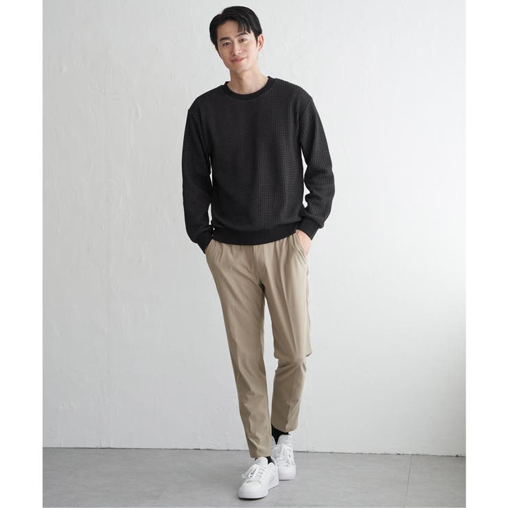 【芸能人着用】ビッグワッフルクルーネックプルオーバー | ikka  | 詳細画像16 