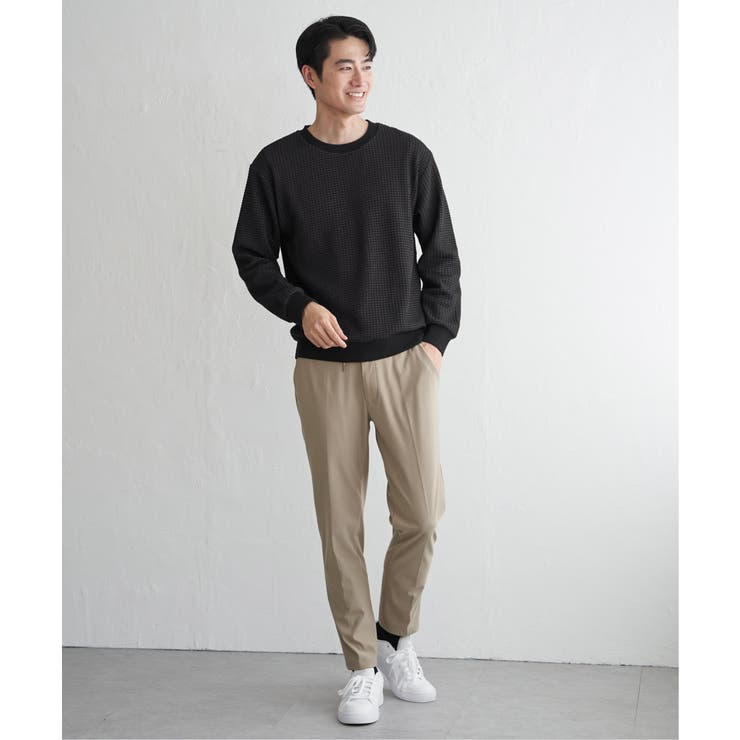 【芸能人着用】ビッグワッフルクルーネックプルオーバー | ikka  | 詳細画像17 