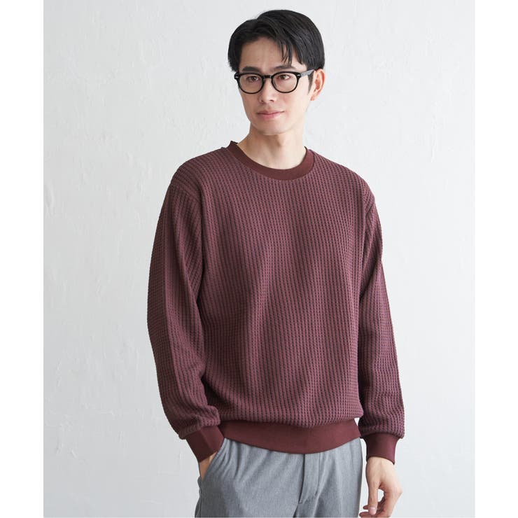 【芸能人着用】ビッグワッフルクルーネックプルオーバー | ikka  | 詳細画像18 