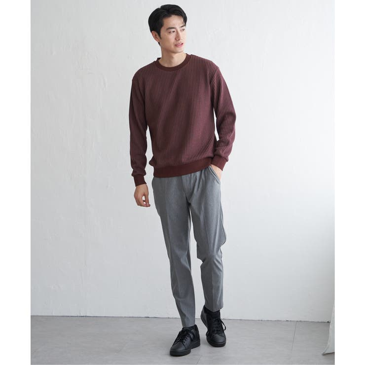 【芸能人着用】ビッグワッフルクルーネックプルオーバー | ikka  | 詳細画像19 