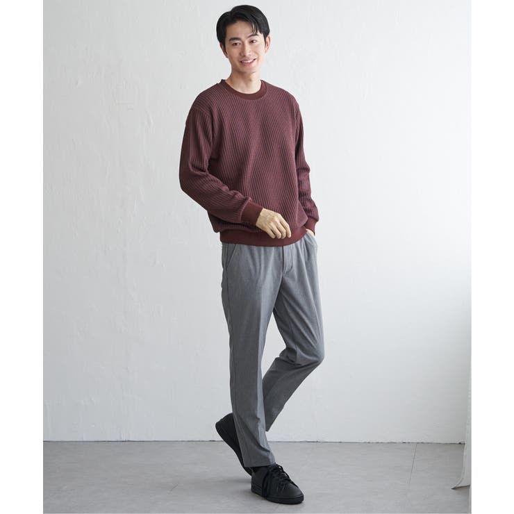 【芸能人着用】ビッグワッフルクルーネックプルオーバー | ikka  | 詳細画像20 