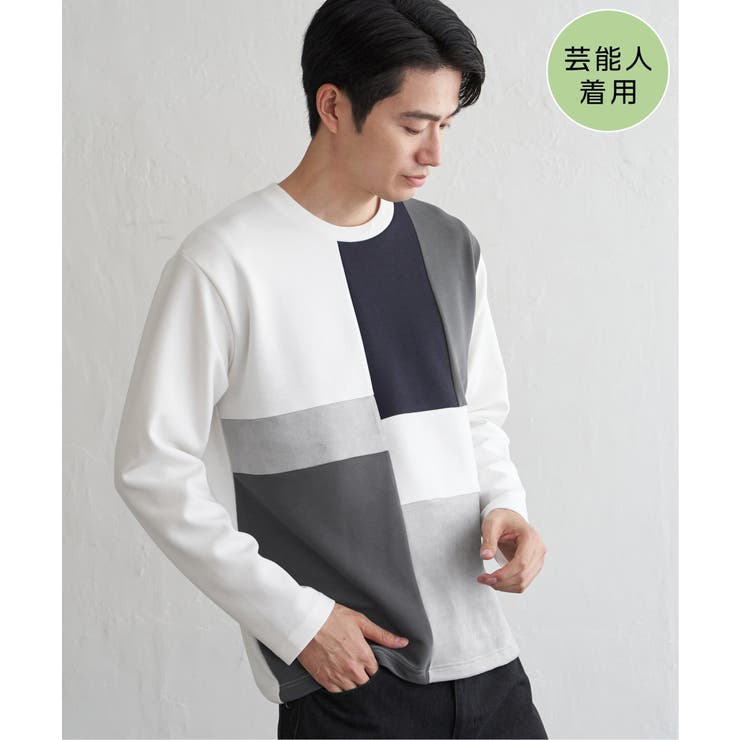 【芸能人着用】ブロックスダンボールクルーネック | ikka  | 詳細画像1 