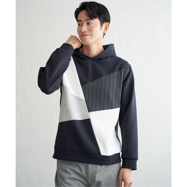 ネイビーブルー | 【親子コーデ】ブロックスダンボールプルパーカ | ikka 