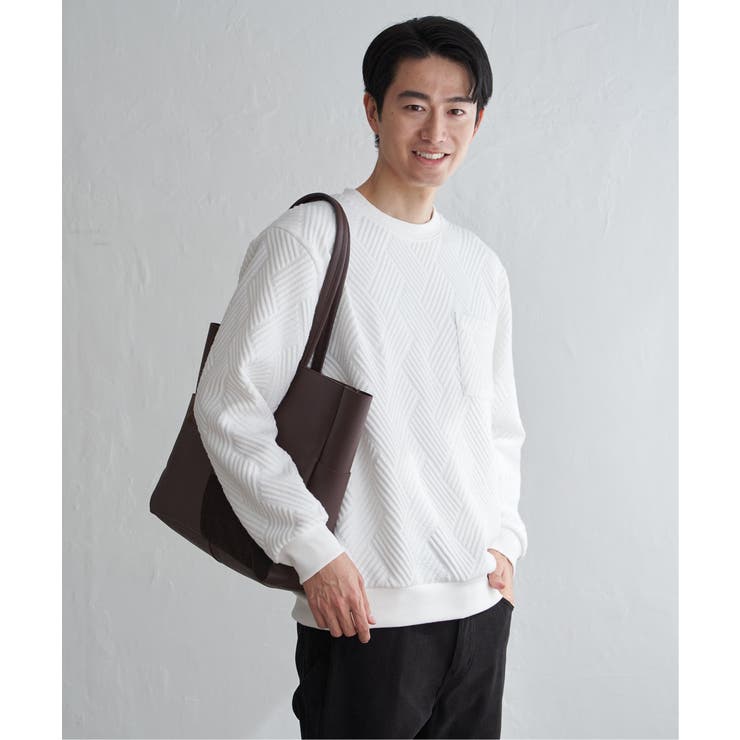 フクレジャカードポケット付きクルーネックプルオーバー | ikka  | 詳細画像6 