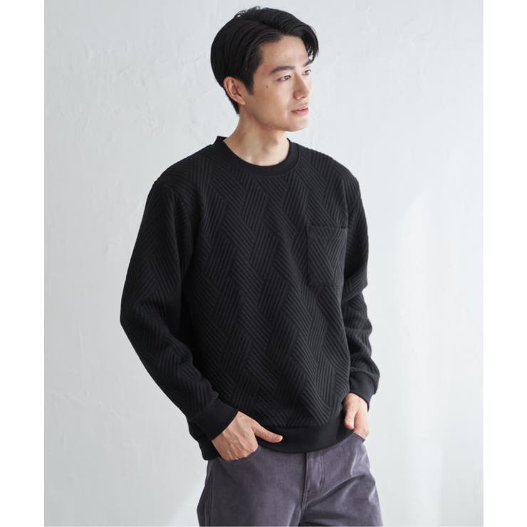 フクレジャカードポケット付きクルーネックプルオーバー | ikka  | 詳細画像9 