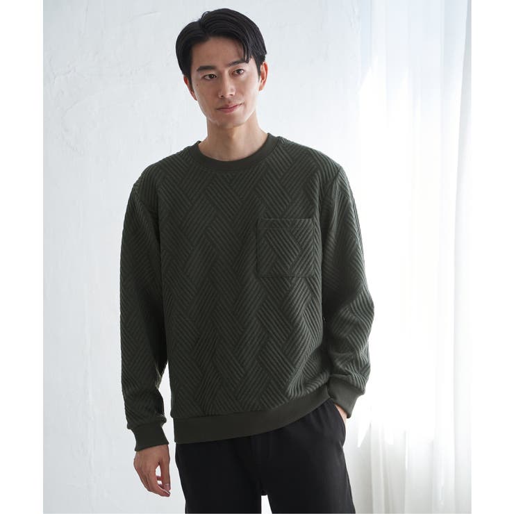 フクレジャカードポケット付きクルーネックプルオーバー | ikka  | 詳細画像12 