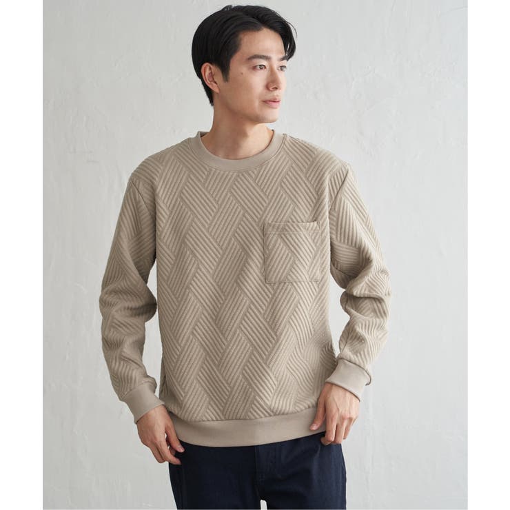 フクレジャカードポケット付きクルーネックプルオーバー | ikka  | 詳細画像15 