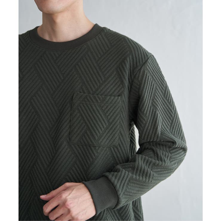 フクレジャカードポケット付きクルーネックプルオーバー | ikka  | 詳細画像22 