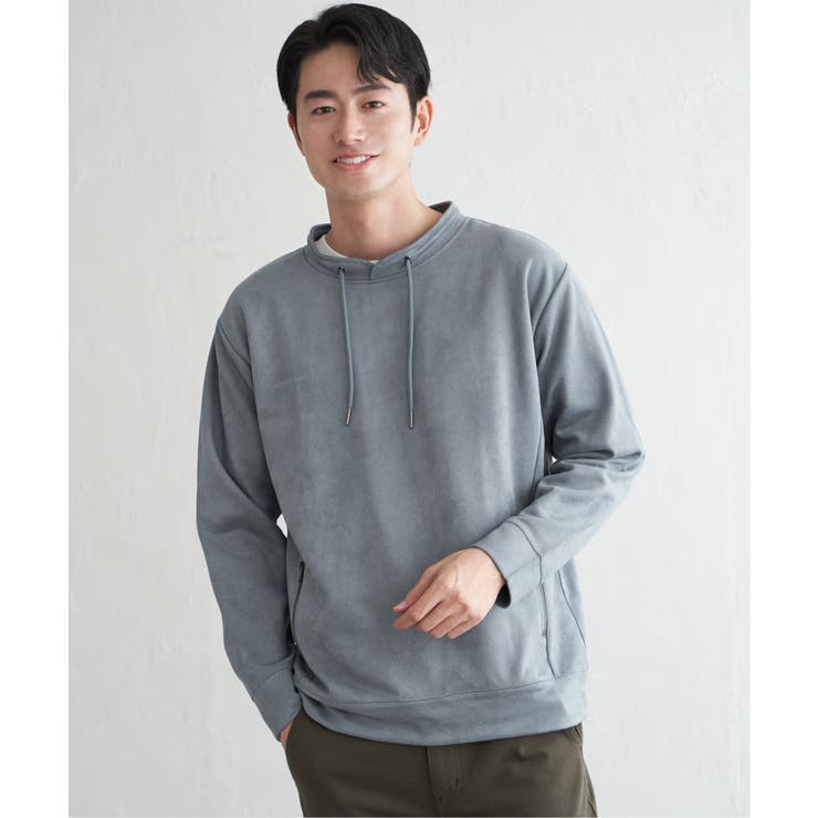 【芸能人着用】GOKU楽スエードジップルーイカラー【抗菌防臭／吸水速乾】 | ikka  | 詳細画像6 