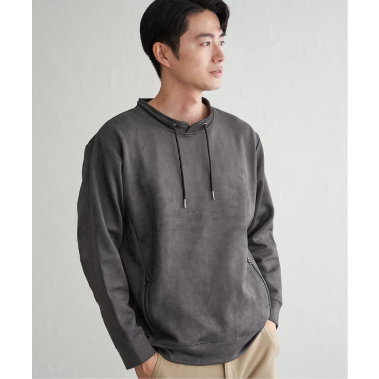 【芸能人着用】GOKU楽スエードジップルーイカラー【抗菌防臭／吸水速乾】 | ikka  | 詳細画像8 