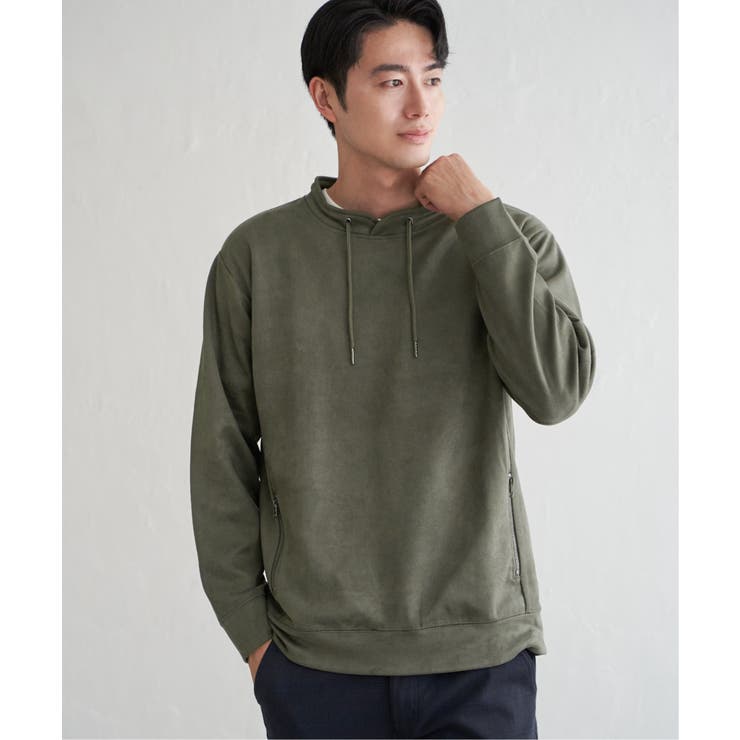 【芸能人着用】GOKU楽スエードジップルーイカラー【抗菌防臭／吸水速乾】 | ikka  | 詳細画像12 