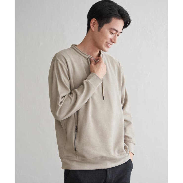 【芸能人着用】GOKU楽スエードジップルーイカラー【抗菌防臭／吸水速乾】 | ikka  | 詳細画像17 