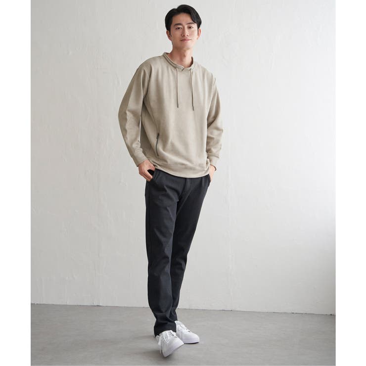 【芸能人着用】GOKU楽スエードジップルーイカラー【抗菌防臭／吸水速乾】 | ikka  | 詳細画像20 