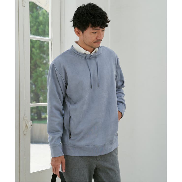 【芸能人着用】GOKU楽スエードジップルーイカラー【抗菌防臭／吸水速乾】 | ikka  | 詳細画像2 