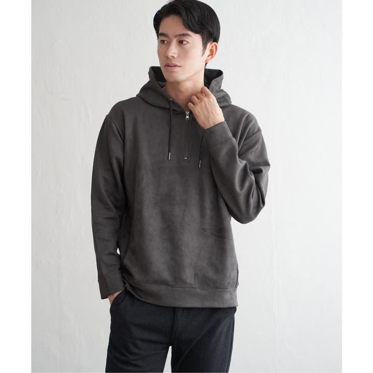 【芸能人着用】GOKU楽スエードジップルーイカラー【抗菌防臭／吸水速乾】 | ikka  | 詳細画像56 