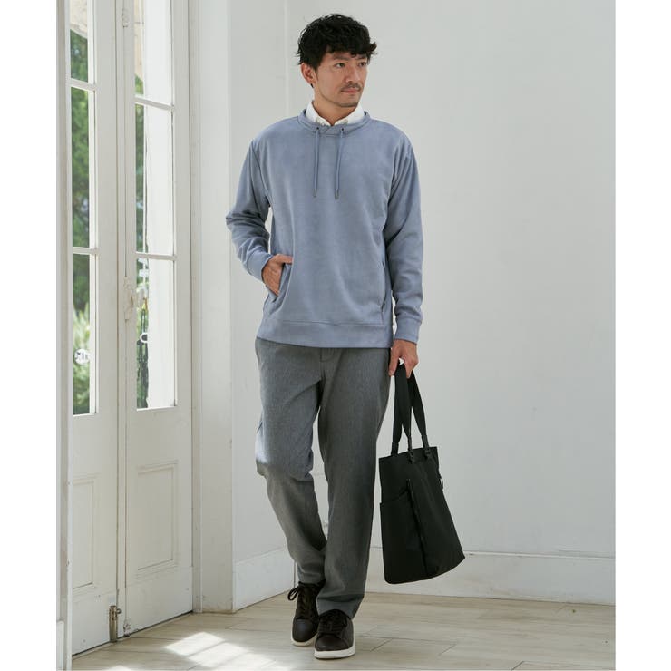 【芸能人着用】GOKU楽スエードジップルーイカラー【抗菌防臭／吸水速乾】 | ikka  | 詳細画像3 