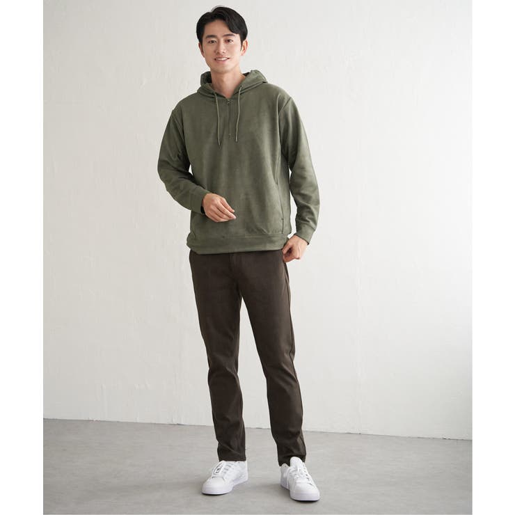 【抗菌防臭／吸水速乾】GOKU楽スエードハーフジップパーカ | ikka  | 詳細画像8 