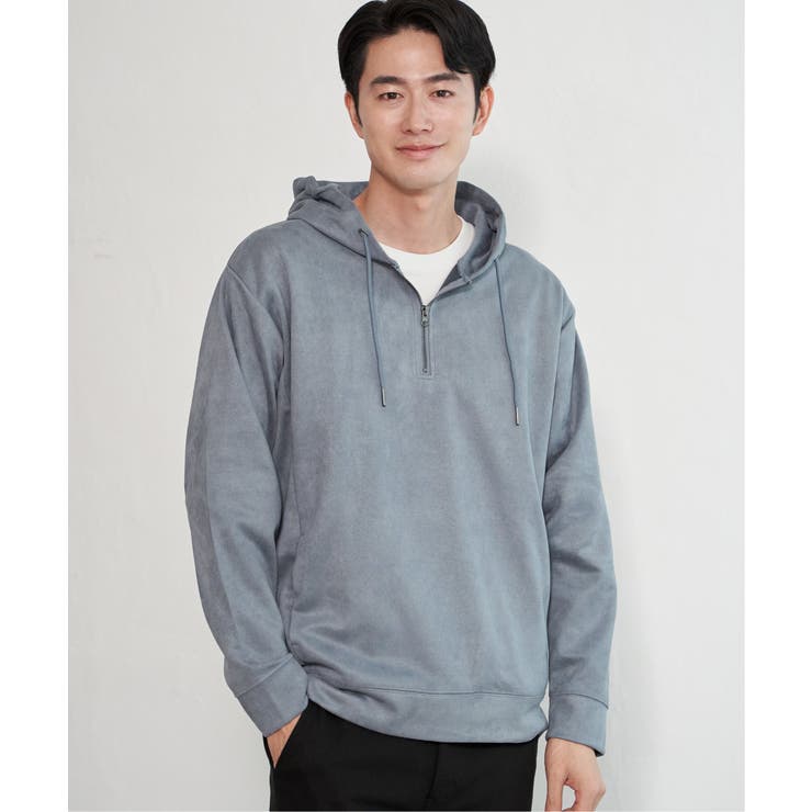 【抗菌防臭／吸水速乾】GOKU楽スエードハーフジップパーカ | ikka  | 詳細画像10 