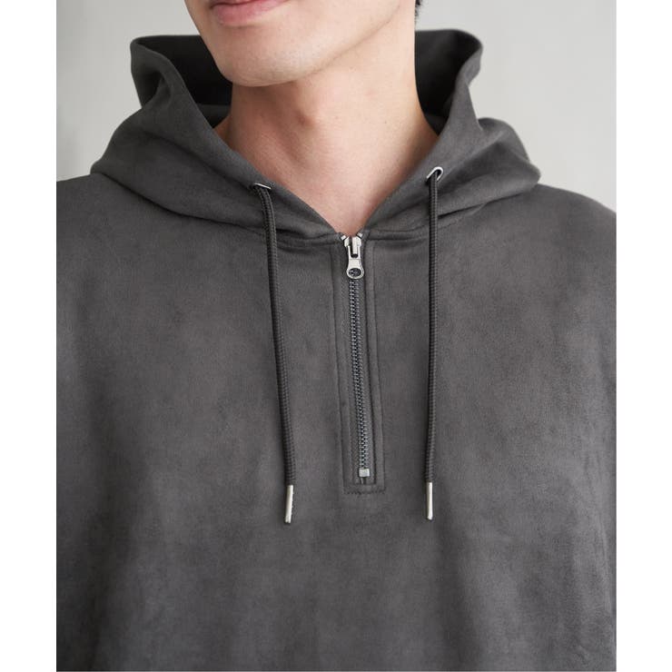 【抗菌防臭／吸水速乾】GOKU楽スエードハーフジップパーカ | ikka  | 詳細画像30 