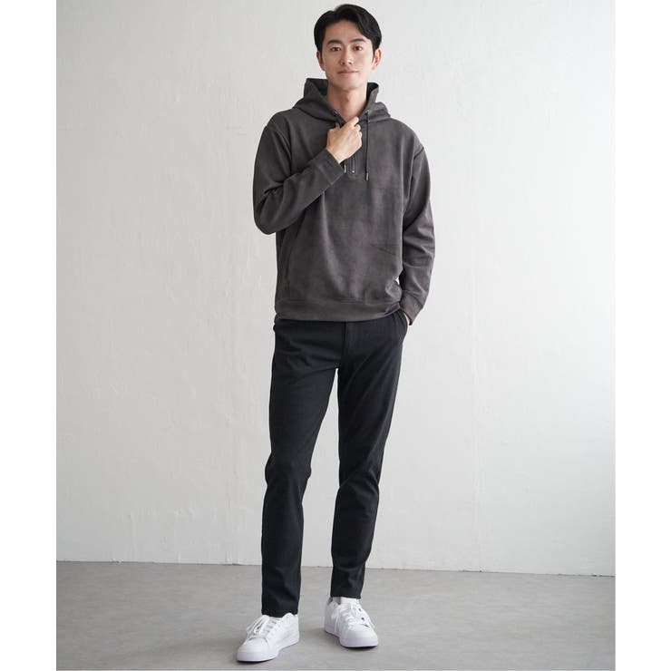 【抗菌防臭／吸水速乾】GOKU楽スエードハーフジップパーカ | ikka  | 詳細画像4 