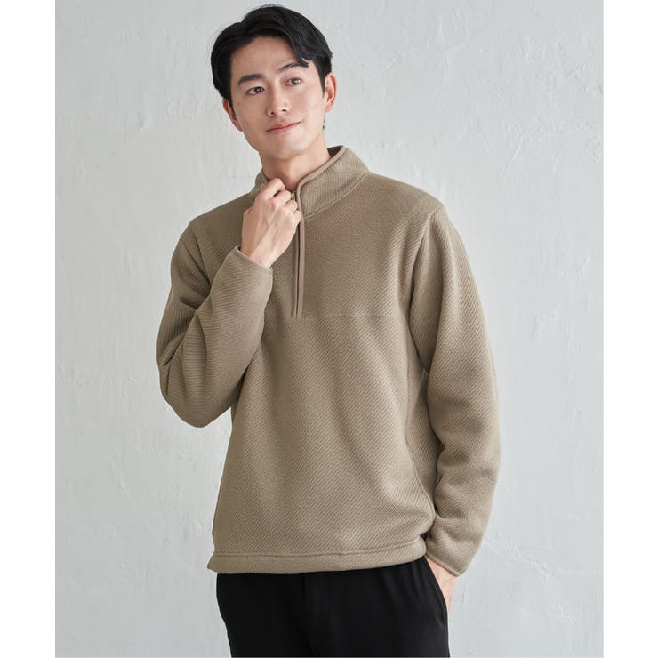 ツイルジャカード裏起毛ハーフジッププルオーバー | ikka  | 詳細画像6 