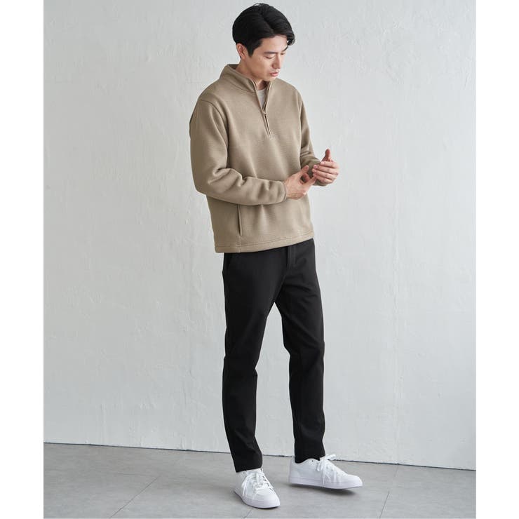 ツイルジャカード裏起毛ハーフジッププルオーバー | ikka  | 詳細画像8 