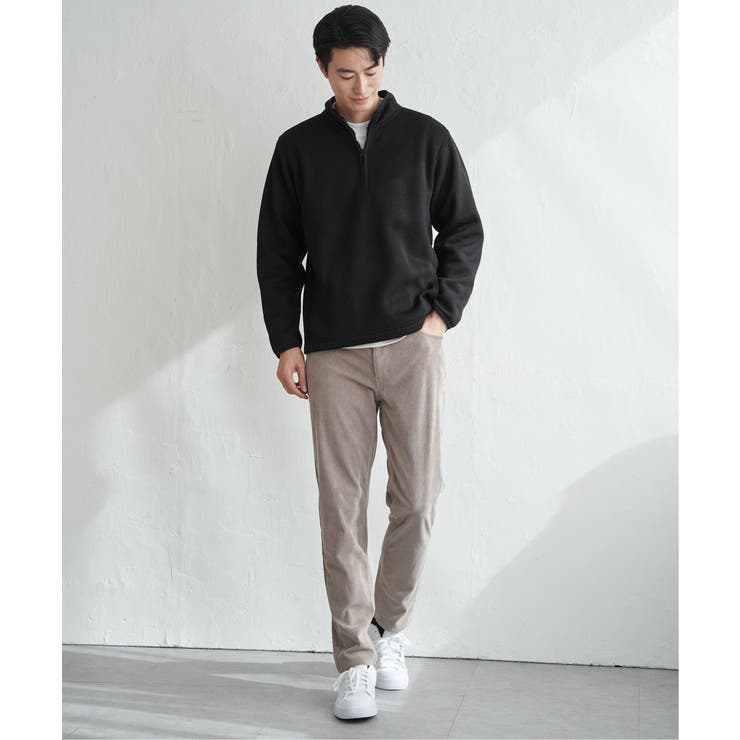 ツイルジャカード裏起毛ハーフジッププルオーバー | ikka  | 詳細画像10 