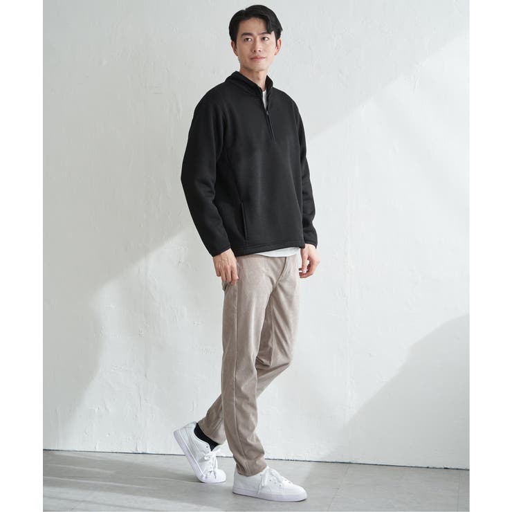 ツイルジャカード裏起毛ハーフジッププルオーバー | ikka  | 詳細画像11 