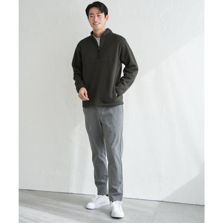 ツイルジャカード裏起毛ハーフジッププルオーバー | ikka  | 詳細画像15 