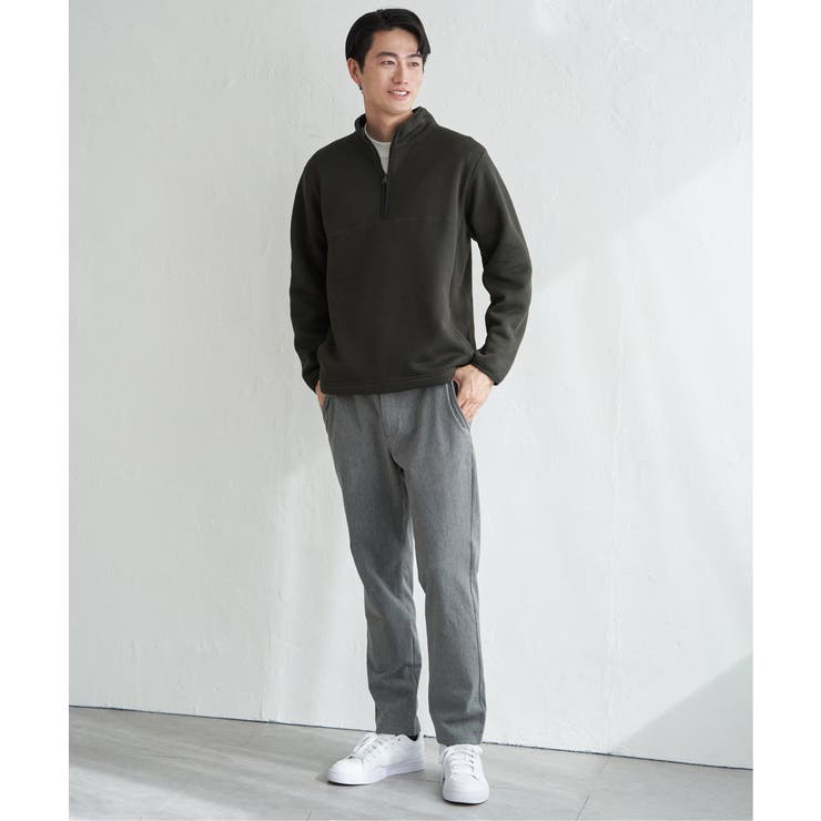 ツイルジャカード裏起毛ハーフジッププルオーバー | ikka  | 詳細画像16 