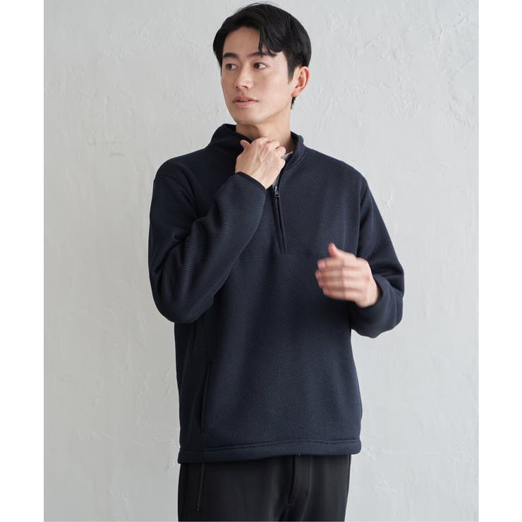 ツイルジャカード裏起毛ハーフジッププルオーバー | ikka  | 詳細画像18 