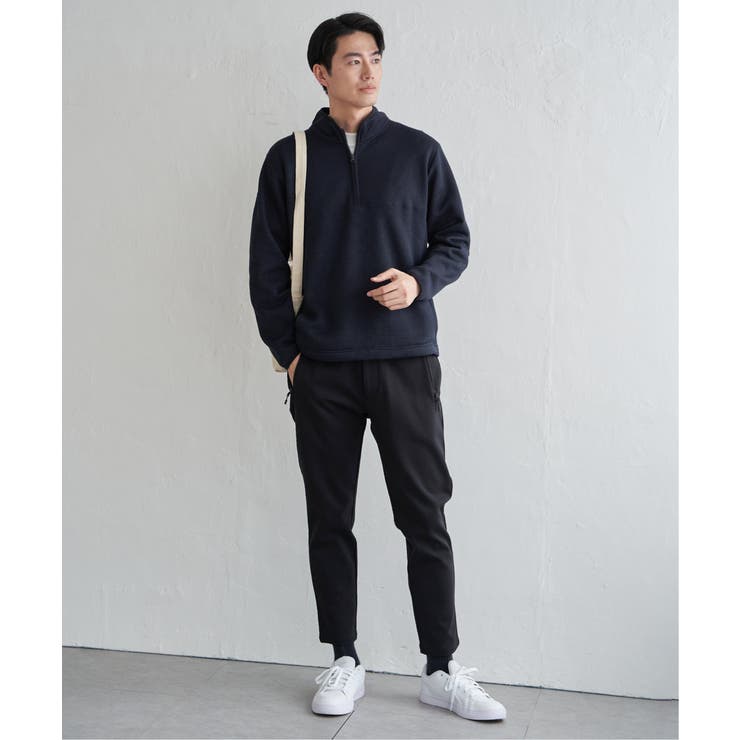 ツイルジャカード裏起毛ハーフジッププルオーバー | ikka  | 詳細画像20 