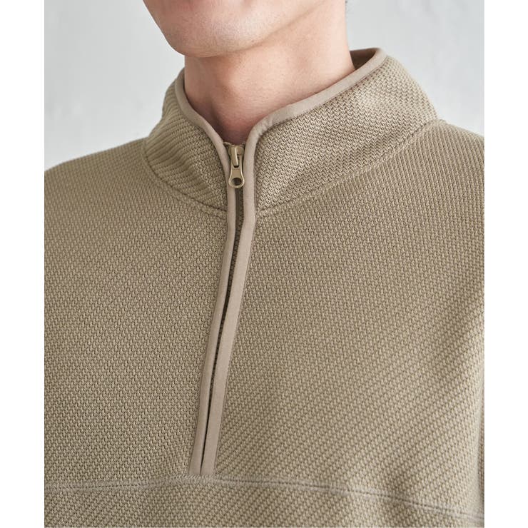 ツイルジャカード裏起毛ハーフジッププルオーバー | ikka  | 詳細画像24 