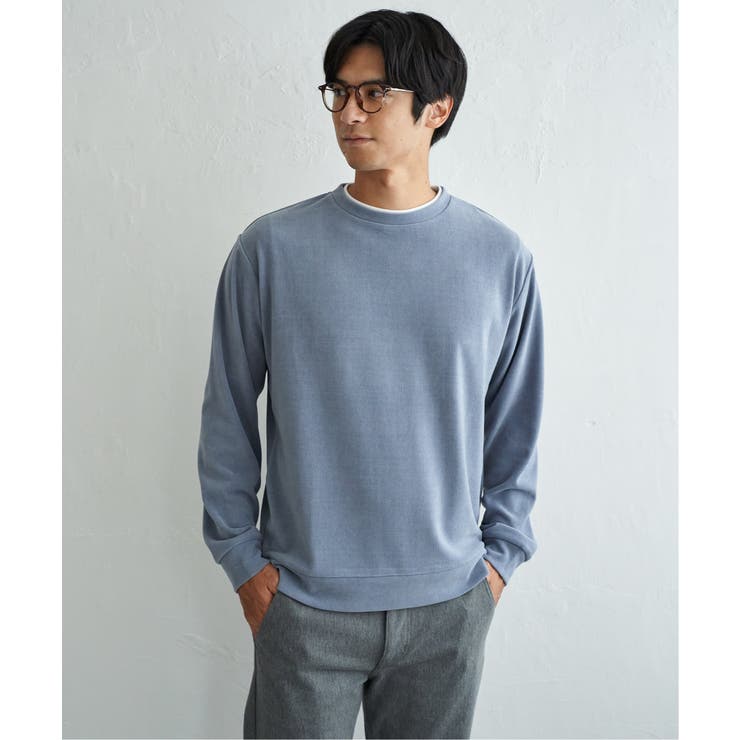 サックスブルー | GOKU楽 モールクルーネック | ikka 