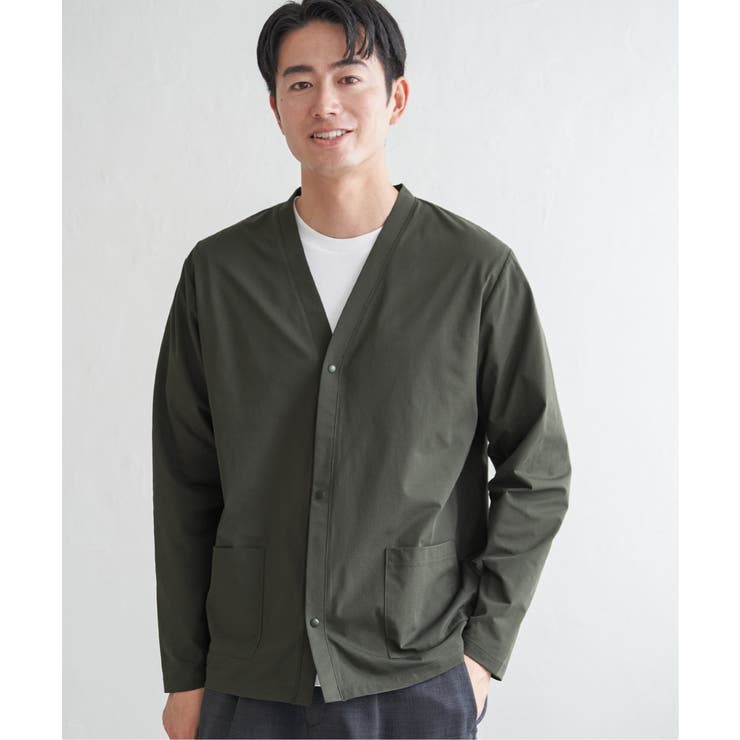 カーキ | GOKU楽AIRVネックカーディガン | ikka 