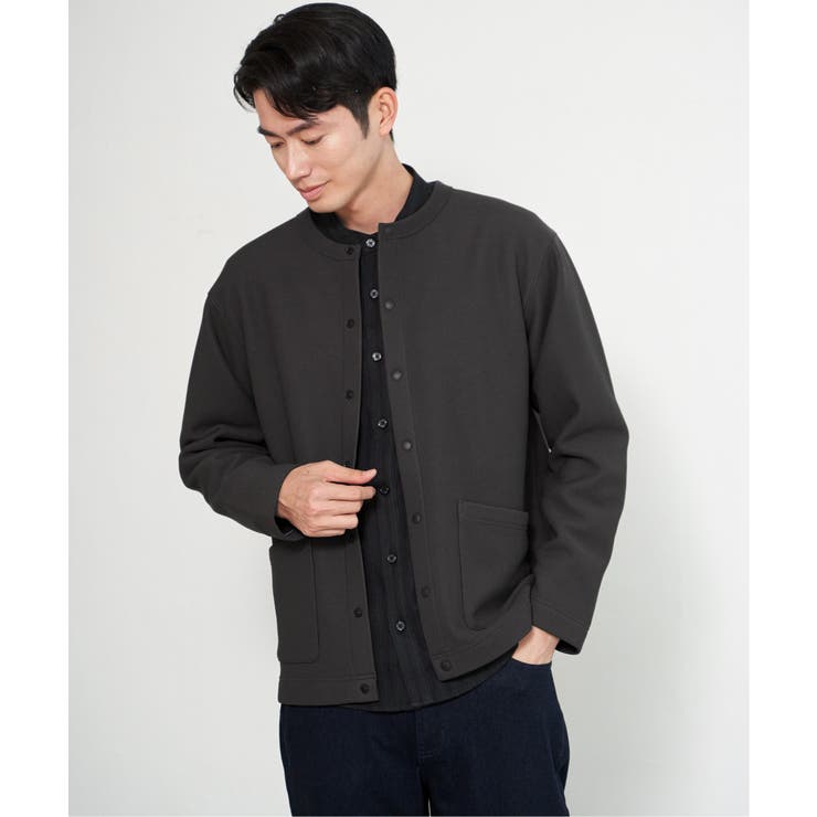 チャコール | 【親子コーデ】ボンディングクルーネックカーディガン | ikka 