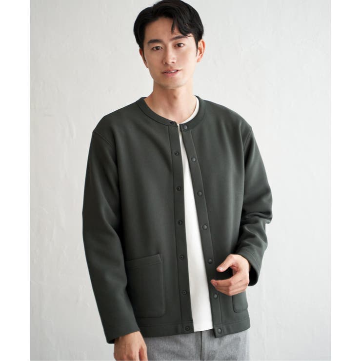 カーキ | 【親子コーデ】ボンディングクルーネックカーディガン | ikka 