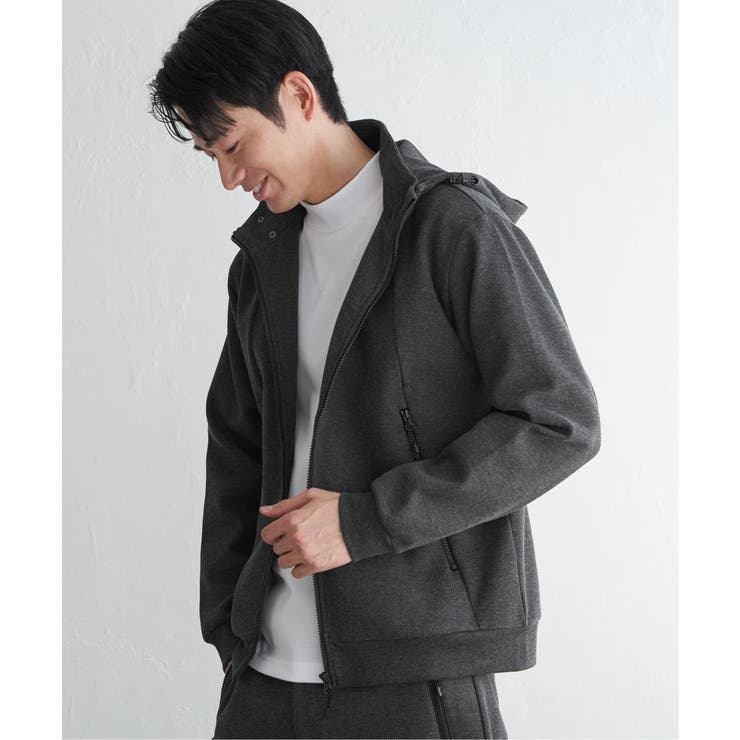 ミディアムグレー | 【セットアップ対応】ダブルフェイスカノコ2wayジップパーカ | ikka 