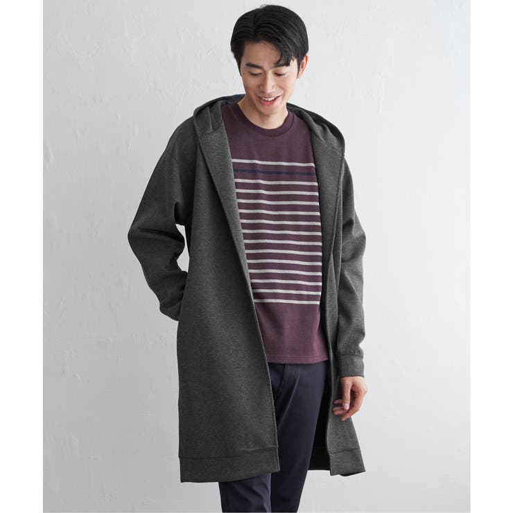 チャコール | 【洗濯機で洗える】鹿の子ダンボールフーディガン | ikka 